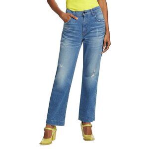 Askk NYC Beau High-Rise Distressed Straight-Leg Jeans NWT! $255, Size 27